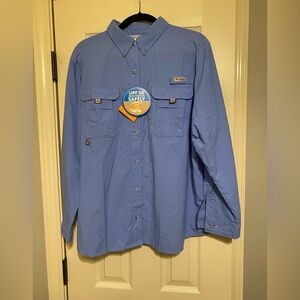Columbia Women's Light Blue Button-Up Shirt